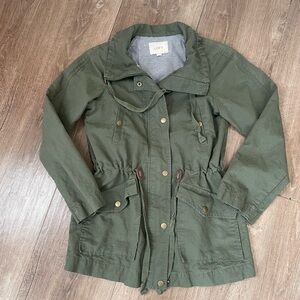 Ann Taylor LOFT linen blend jacket Cinch Waist pockets petites women’s sz XXSP